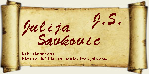 Julija Savković vizit kartica